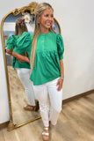Pintuck Paradise Blouse Green