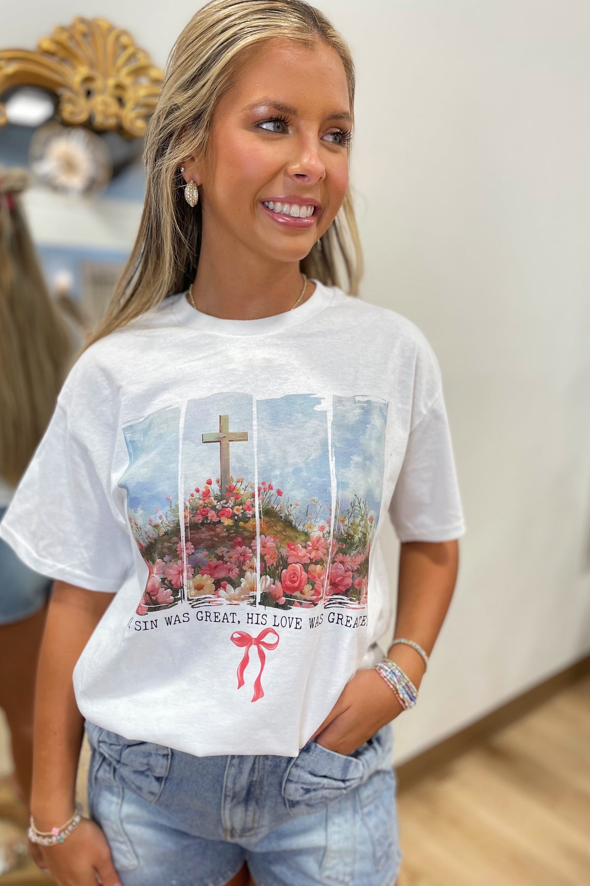 My Sin Was Great Graphic Tee White