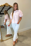 Dainty Delight Eyelet Blouse Pink