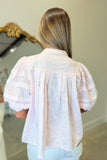 Dainty Delight Eyelet Blouse Pink