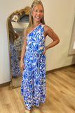 Beach Bound Jumpsuit Blue Print