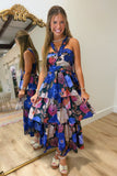 Fall Garden Party Halter Dress