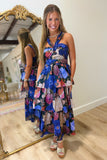 Fall Garden Party Halter Dress