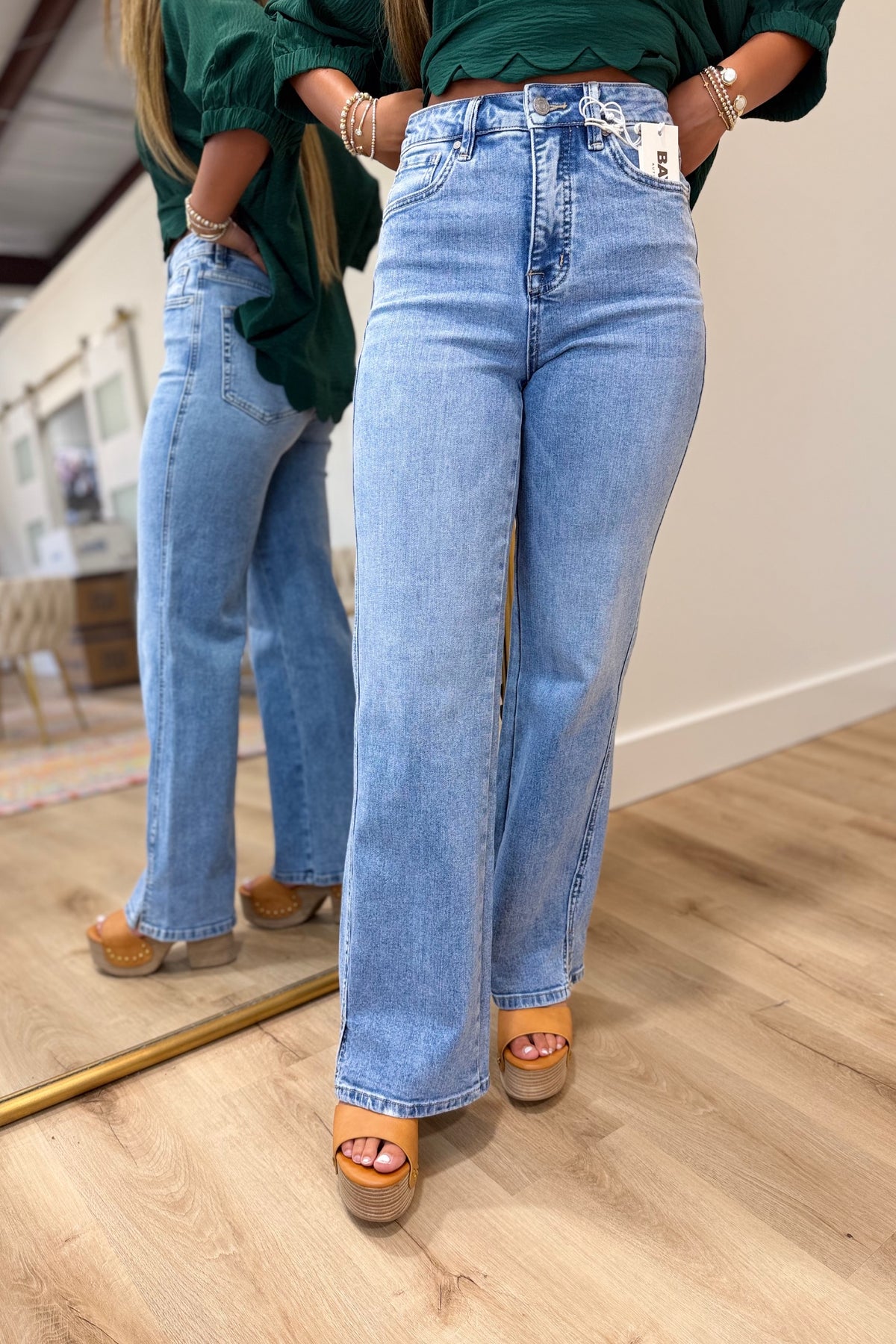 Bayeas Caius High Rise Boot Cut Jean Light Blue