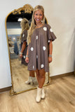 Lots of Dots Dress Brown