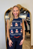 Teddy Bear Sweater Vest Navy