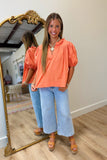 Lucy Ruffle Neck Blouse Orange