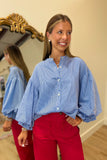Easy Does It Stripe Blouse Blue