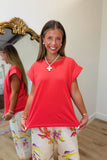 RD Style Milo Crew Neck Top Cherry
