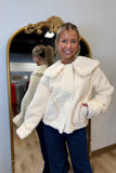 Texture Sherpa Peterpan Collar Jacket Cream