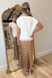 Dottie Darling Midi Skirt Brown