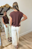 Laced in Love Top Brown