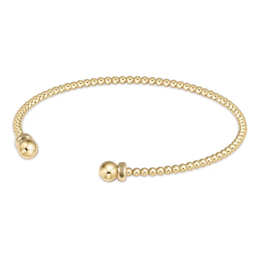 E Newton Gold 2mm Bead Cuff Gold