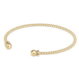 E Newton Gold 2mm Bead Cuff Gold