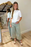 Strolling the Streets Barrel Jeans Olive
