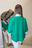 Kelly Green 3/4 Sleeve Blouse