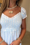 Meadow Muse Smocked Midi Dress Blue