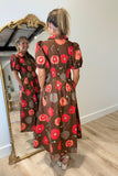Stella Firey Florals Midi Dress Brown