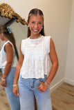 Maren Eyelet Top White