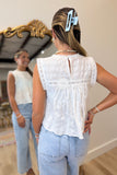 Maren Eyelet Top White