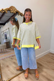 Braxton Striped Oversized Top Lav/Lem