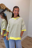 Braxton Striped Oversized Top Lav/Lem