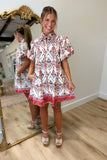 English Garden Puff Sleeve Dress Cream