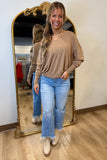 Everyday V-neck Sweater Top Mocha