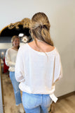 Everyday V-neck Sweater Top Cream