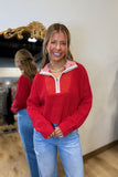 Scarlet Staple Quarter Zip Sweater