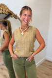 Season Starter Sweater Vest Tan