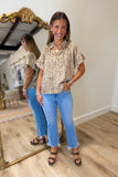 Cheetah Foil Blouse Brown