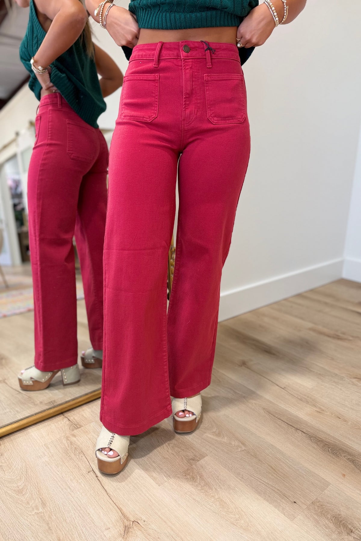 JBD  Mini Patch Pocket Pants Deep Red
