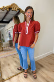 Rustic Evening V Neck Top