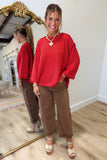 Bayeas High Rise Barrel Leg Pant Espresso