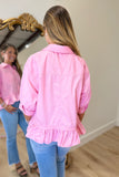 Alissa Ruffle Hem Top Pink