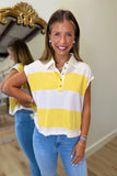 RD Style Harper Rolled Sleeve Top Yellow