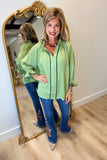 Umgee High Standards Lined Top Sage