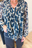 Renuar Layered Leopard Blouse Storm