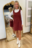 Spiced Suede Overall Dress
