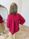 Umgee Textured Scalloped Top Red