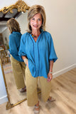 Umgee High Standards Lined Top Slate Blue