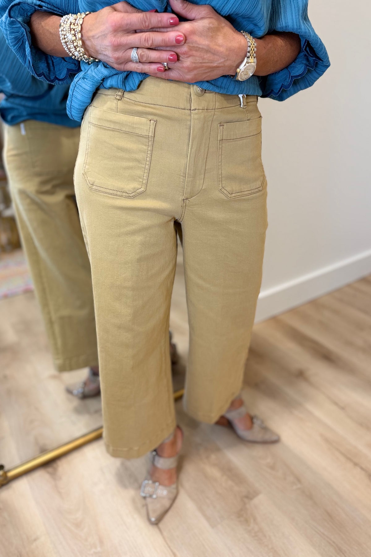 Dear John Audrey Wide Leg Crop Khaki