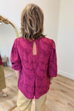 Umgee Laced Paisley Top Wine