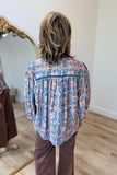 Umgee Abstract Print Top Teal