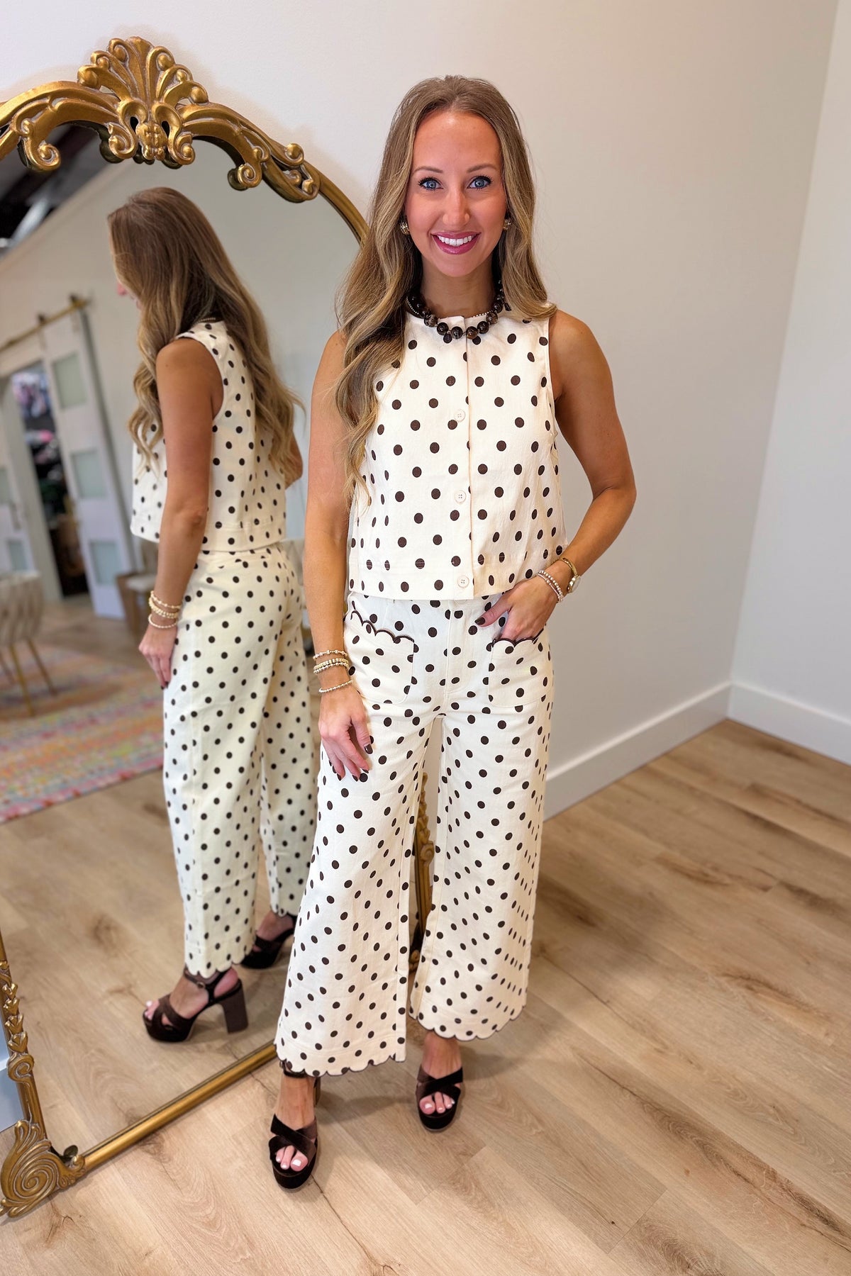 October Charm Polka Dot Set Cream