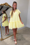 Coastal Citrus Eyelet Dress Yellow