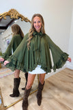 Stevie Ruffled High Low Top Olive