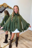 Stevie Ruffled High Low Top Olive