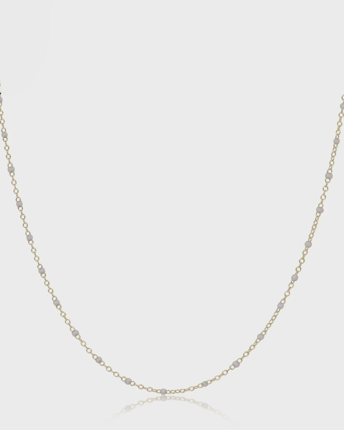 E Newton 17" Choker Simplicity Chain Gold 2mm Pearl